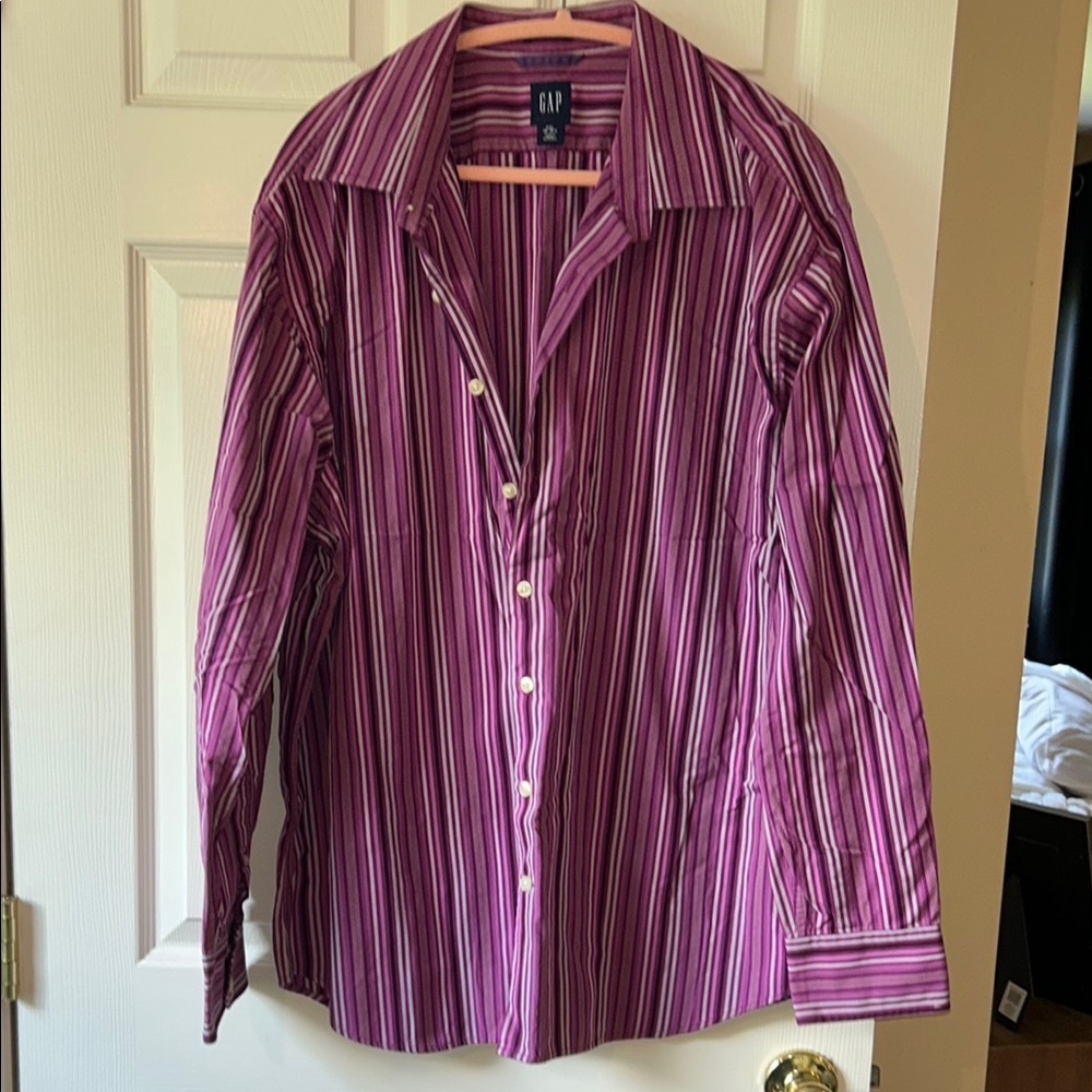 GAP Vibrant Purple Striped Shirt